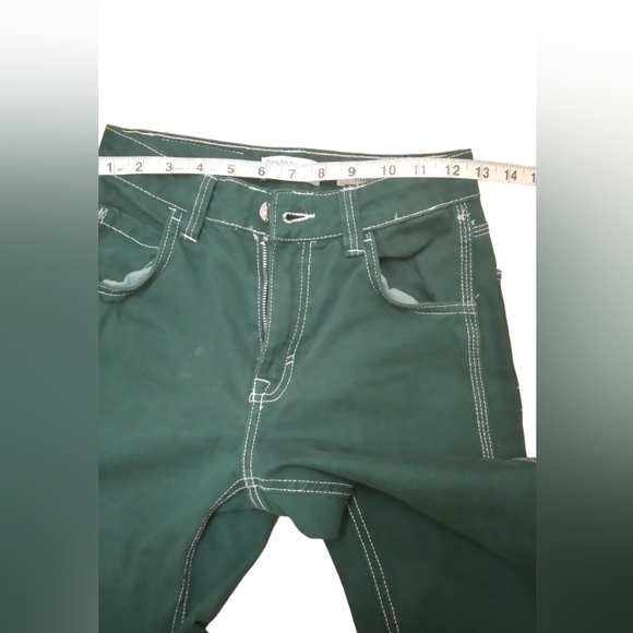 Bershka Straight Leg Cargo Women Jeans Dark Forest Size 00 - Picture 9 of 10